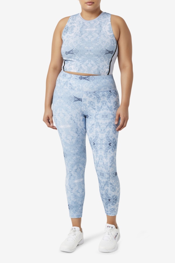 Fila Blue Fog Print Forza Sleek 7/8 Leggings