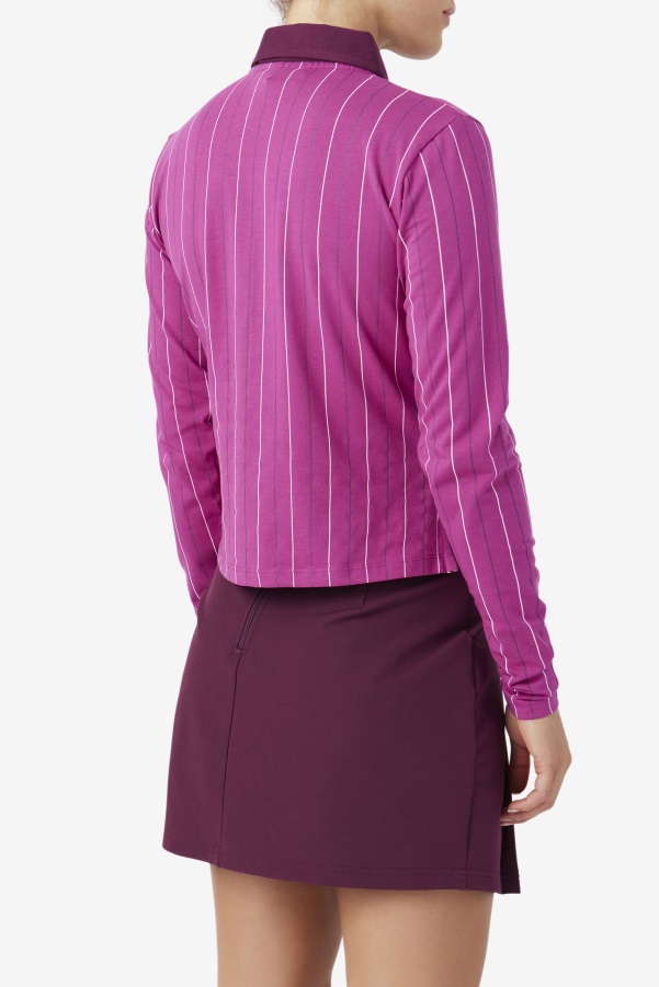 Fila Rouge/Potpourri/Grape Wine Jada Long Sleeve Polo