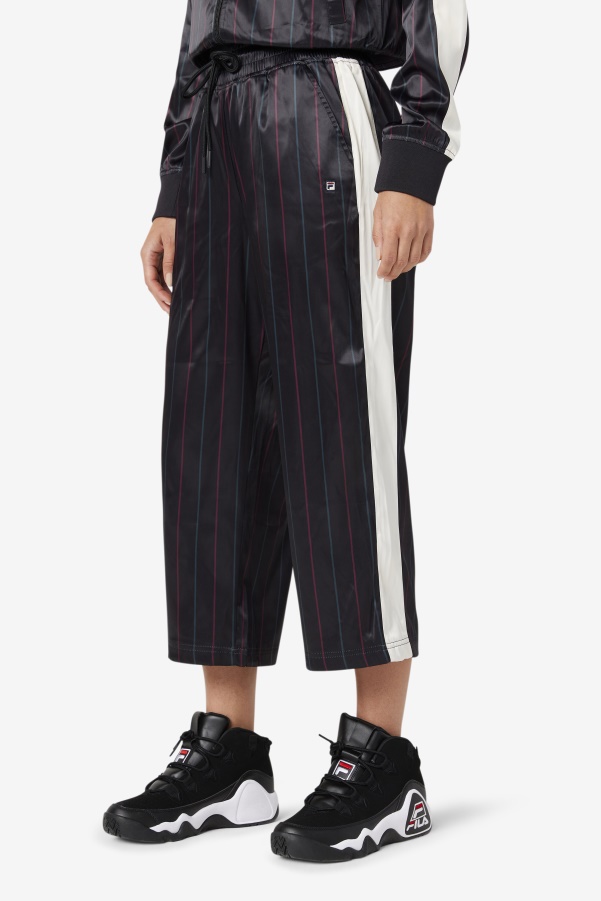 Black/Tofu Fila Aviana Cropped Satin Pant
