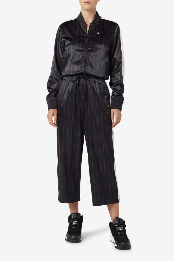 Black/Tofu Fila Aviana Cropped Satin Pant