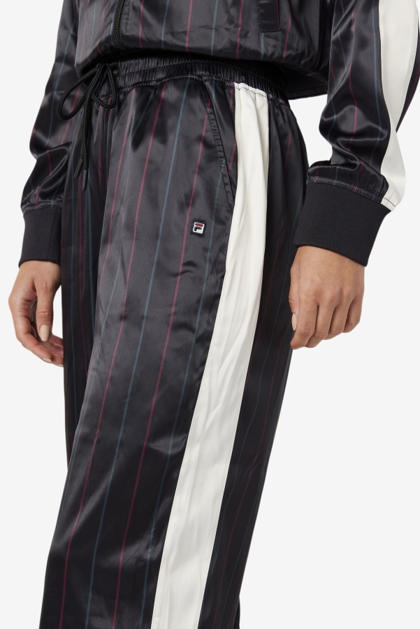 Black/Tofu Fila Aviana Cropped Satin Pant