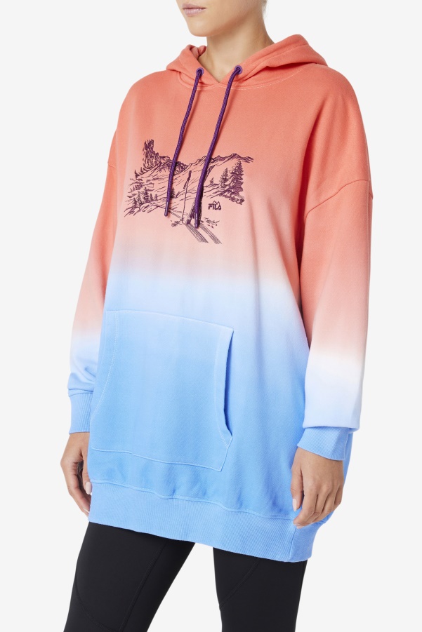 Destiny Oversized Hoodie Orange/Charisma/Cayenne Fila