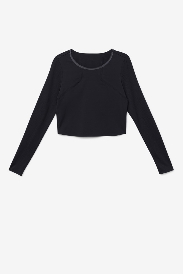 Uplift Long Sleeve Crop Top Black Fila