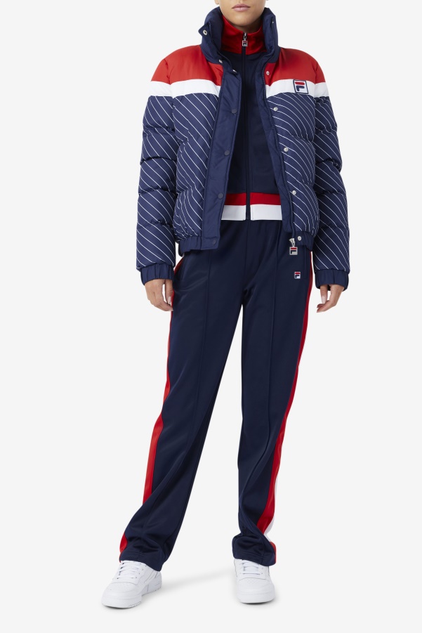 Lottie Puffer Jacket Navy/White/Red Fila