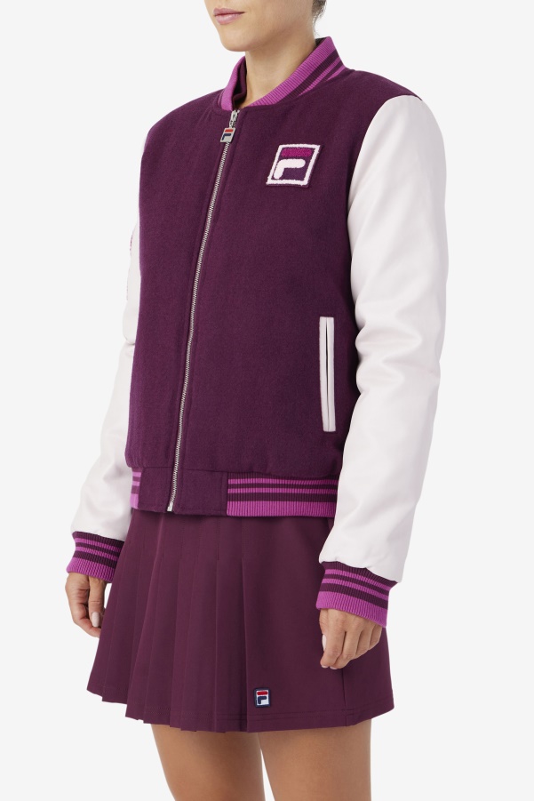 Fila Grape Wine/Potpourri/Rouge Dixon Varsity Jacket
