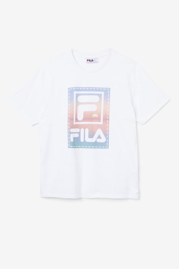 White Fila Spieten Tee