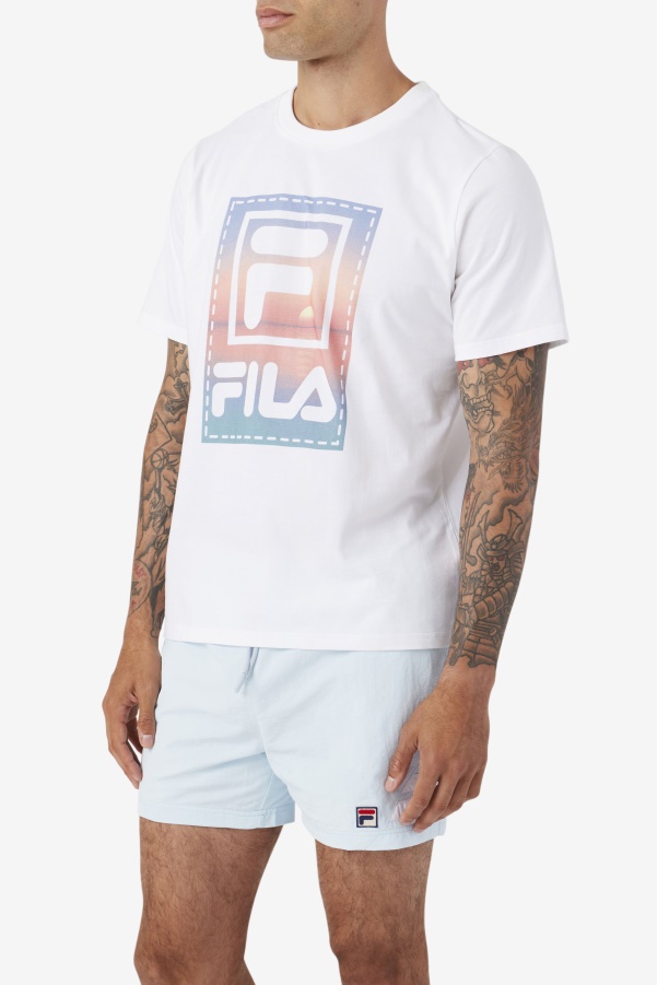 White Fila Spieten Tee