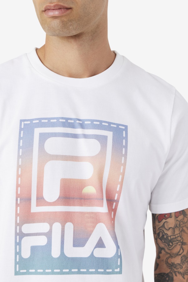 White Fila Spieten Tee