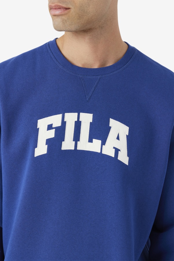 Blue/Gardenia Fila Kory Crewneck Sweatshsirt