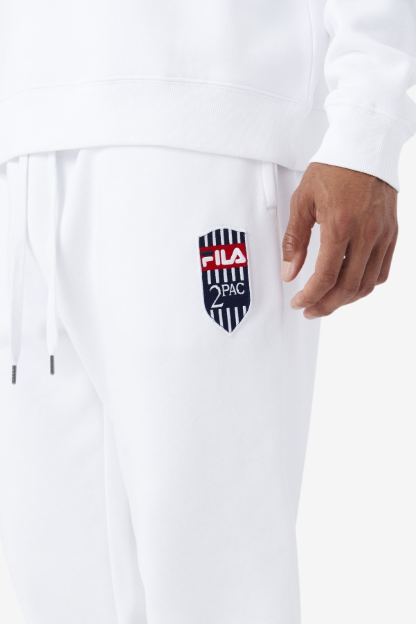 White Fila 2Pac Patch Jogger
