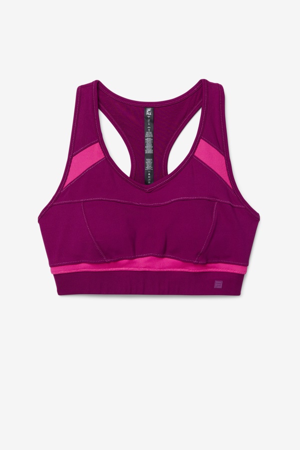 Mprpl/Ppck Fila Uplift Racerback Sports Bra
