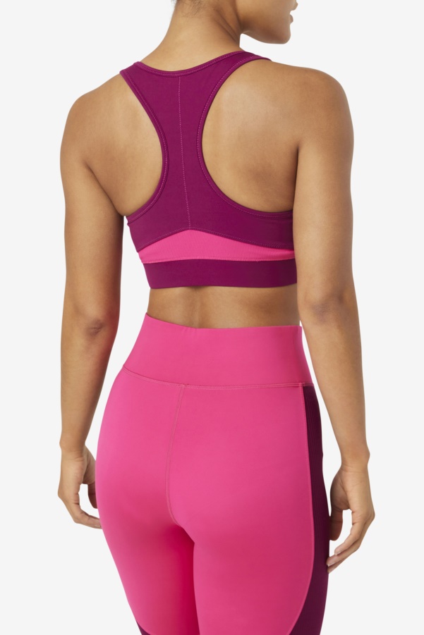 Mprpl/Ppck Fila Uplift Racerback Sports Bra