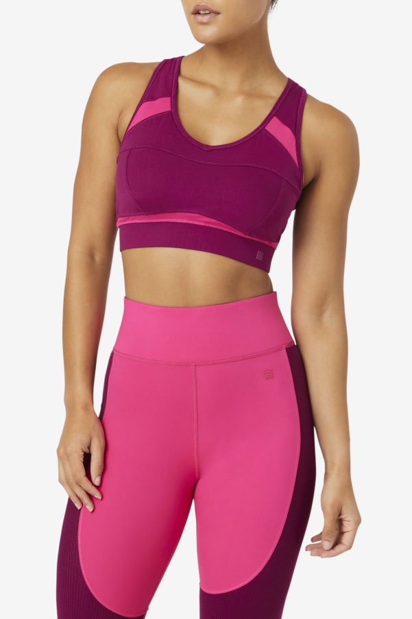 Mprpl/Ppck Fila Uplift Racerback Sports Bra