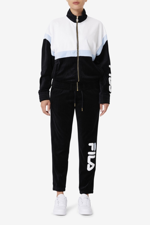 Black/White/Skywalk Mansur Velour Pant Fila