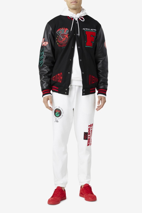 Fila Raddix Varsity Jacket Black/Red/Green