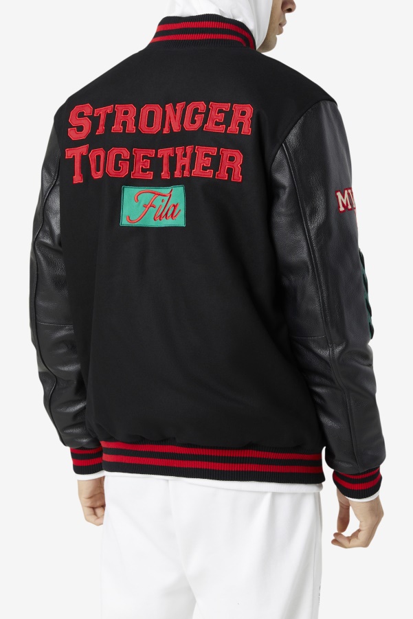 Fila Raddix Varsity Jacket Black/Red/Green