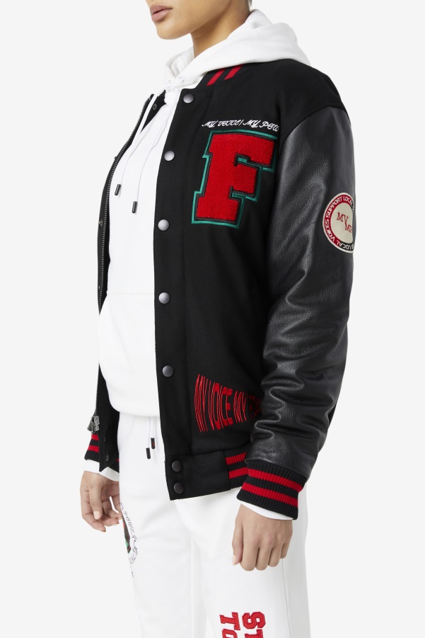 Fila Raddix Varsity Jacket Black/Red/Green