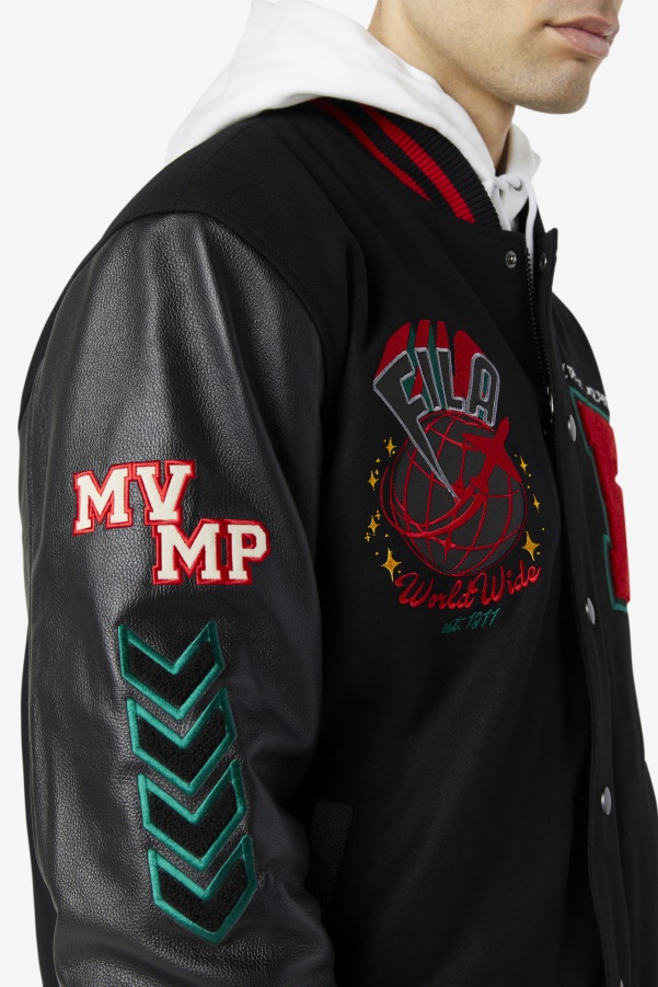 Fila Raddix Varsity Jacket Black/Red/Green