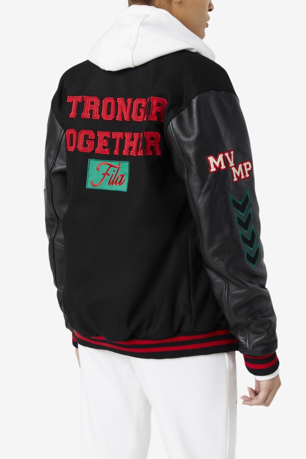Fila Raddix Varsity Jacket Black/Red/Green