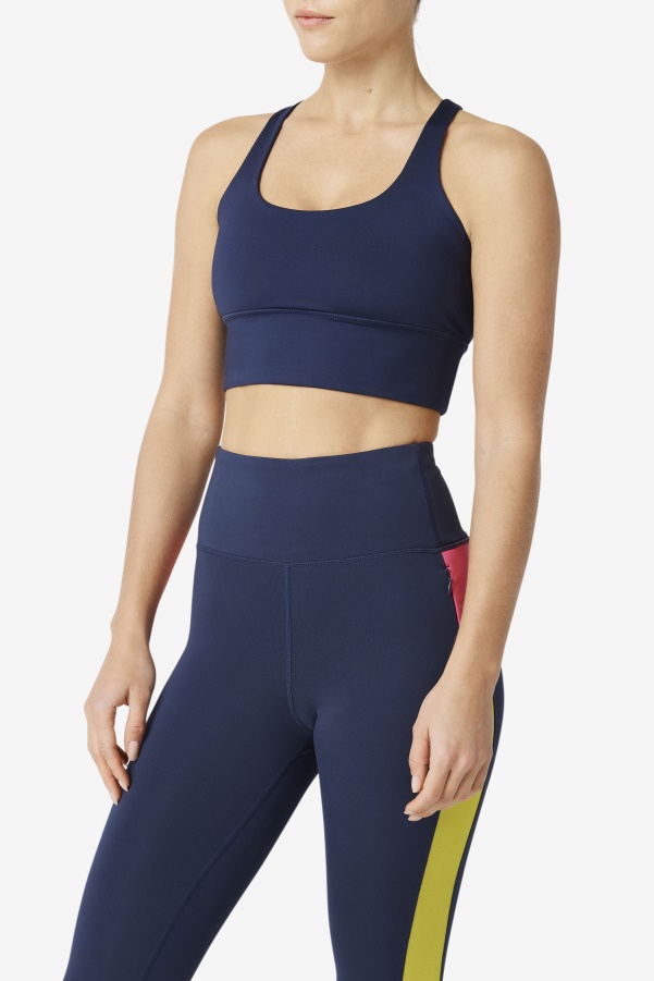 Uplift Cross Back Bra Top Navy Fila