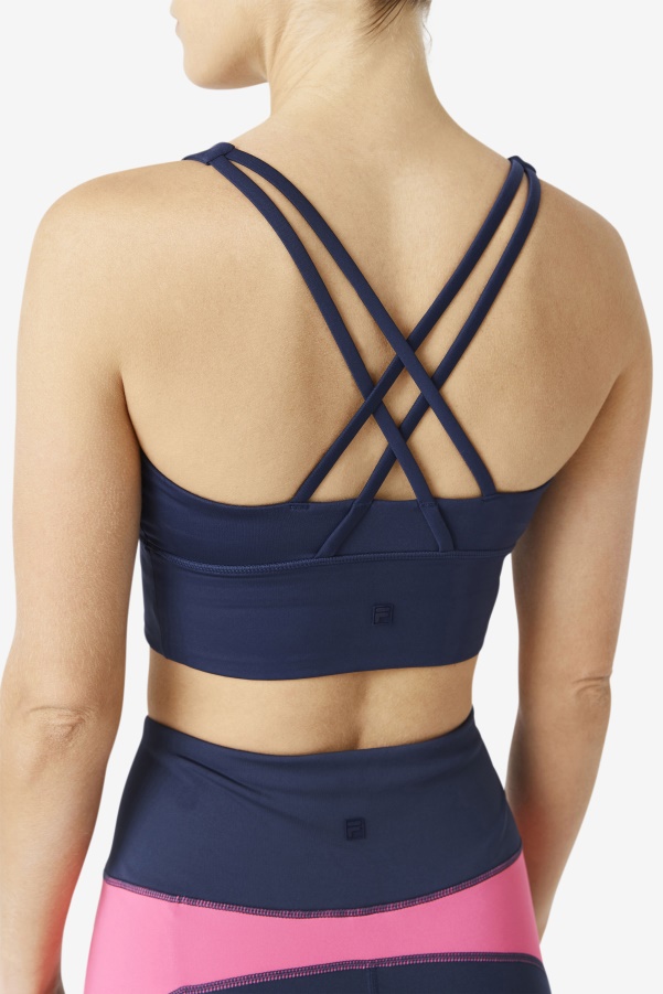 Uplift Cross Back Bra Top Navy Fila