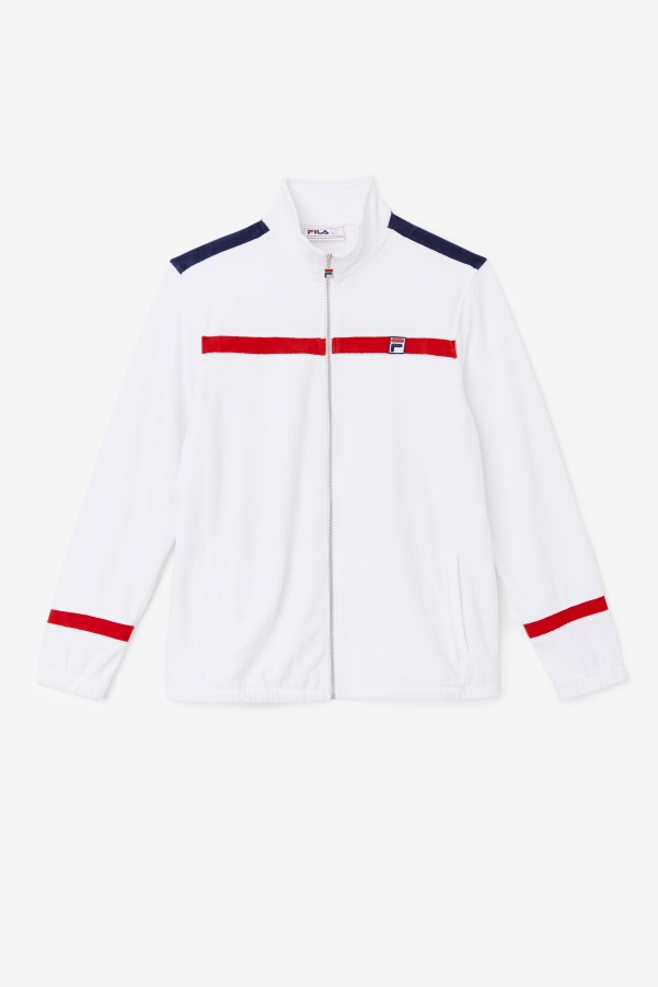 Ravid Velour Jacket Fila White/Red/Navy