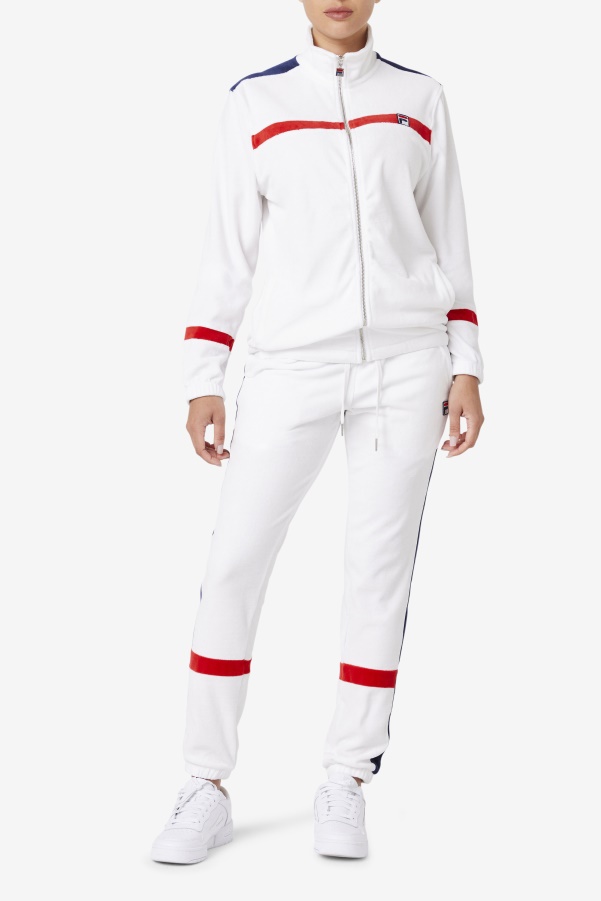 Ravid Velour Jacket Fila White/Red/Navy