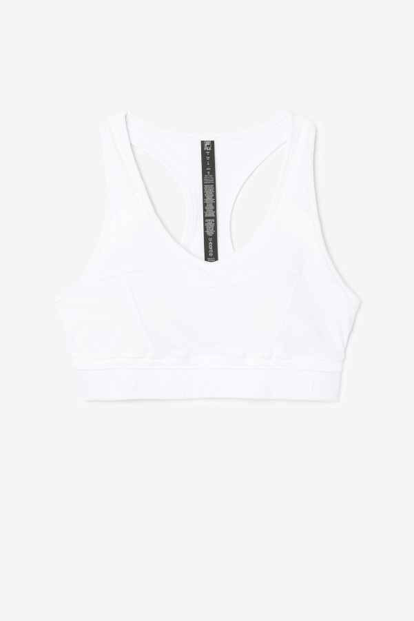 White Uplift Racerback Sports Bra Fila