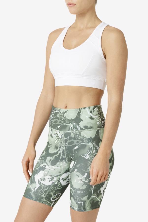 White Uplift Racerback Sports Bra Fila