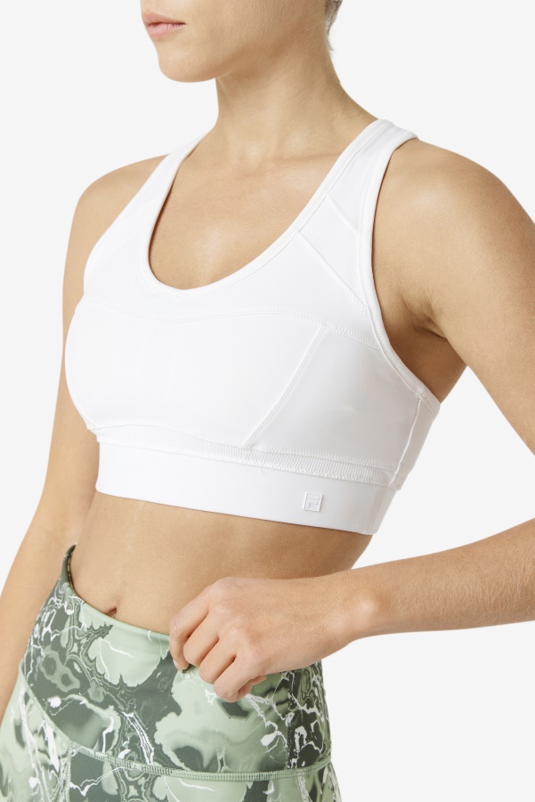 White Uplift Racerback Sports Bra Fila
