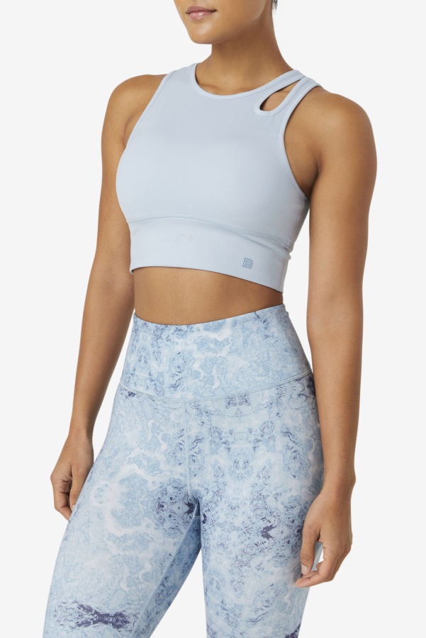 Blue Fog Uplift Slice Crop Bra Top Fila