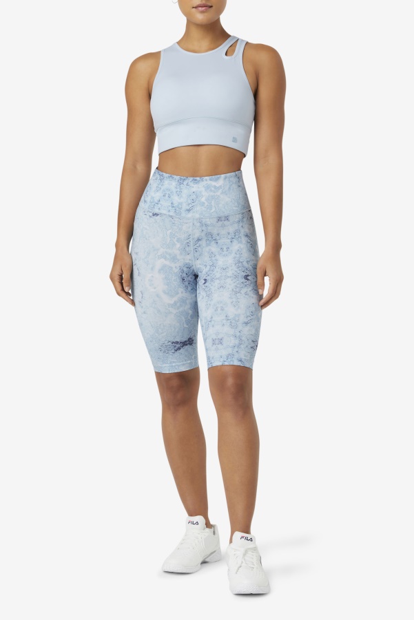 Blue Fog Uplift Slice Crop Bra Top Fila