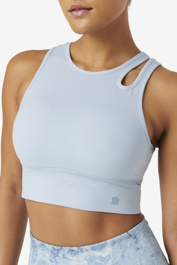 Blue Fog Uplift Slice Crop Bra Top Fila