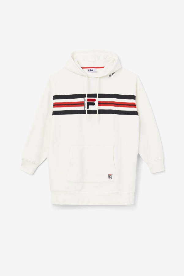 Stella Hoodie Dress Gardenia/Black/Red Fila