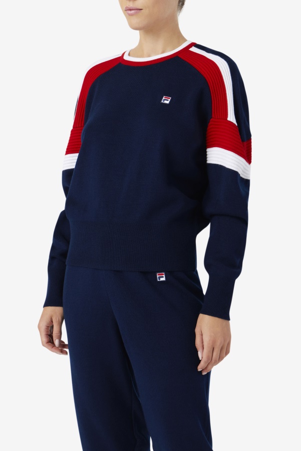 Frankie Knit Crew Fila Navy/Red/White