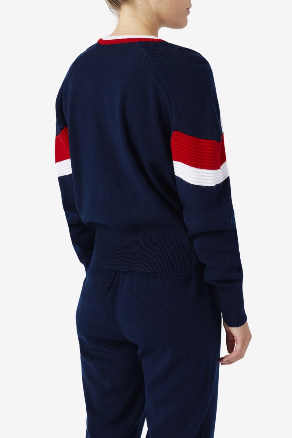 Frankie Knit Crew Fila Navy/Red/White