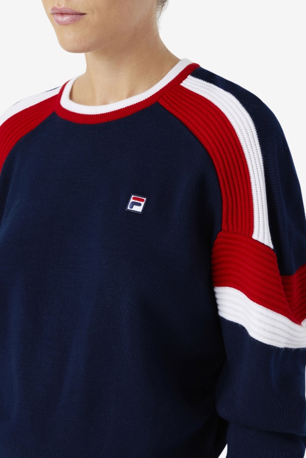 Frankie Knit Crew Fila Navy/Red/White