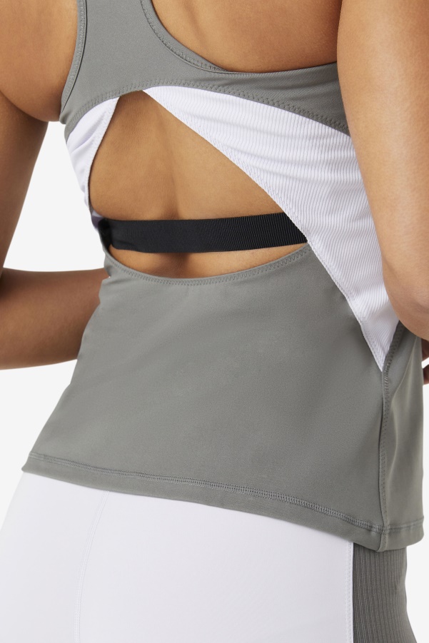 Fila Uplift Open Racerback Tank Top Gargoyle/Lavender Blue