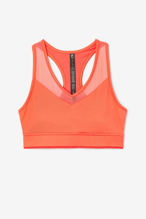 Hot Coral Uplift Racerback Bra Top Fila