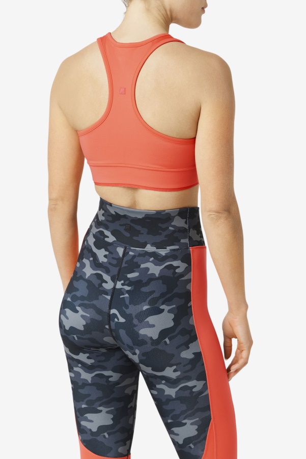 Hot Coral Uplift Racerback Bra Top Fila