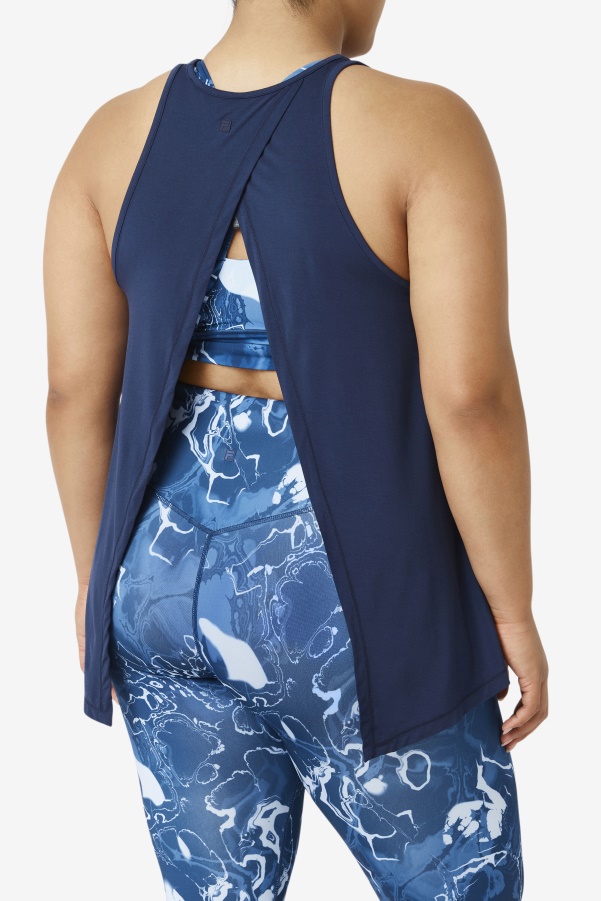 Fila Fi-Lux Open Back Tank Top Navy