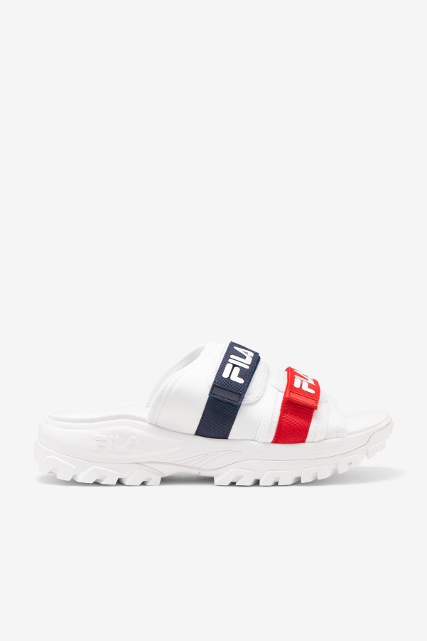 Men's outdoor slide Fila White/Navy/Red