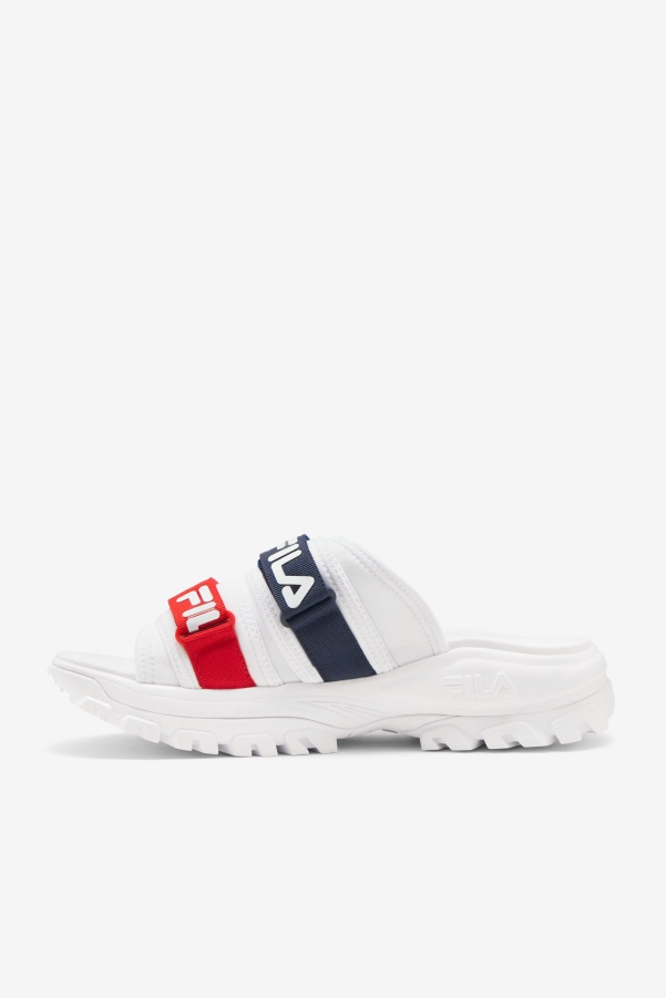 Men's outdoor slide Fila White/Navy/Red