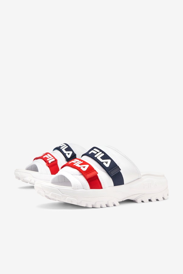 Men's outdoor slide Fila White/Navy/Red