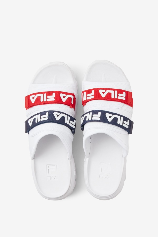 Men's outdoor slide Fila White/Navy/Red