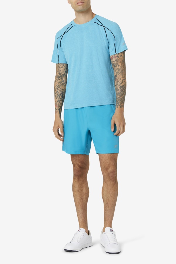 Fila Pickleball Short Sleeve Crew Caribbean Sea Heather/Black