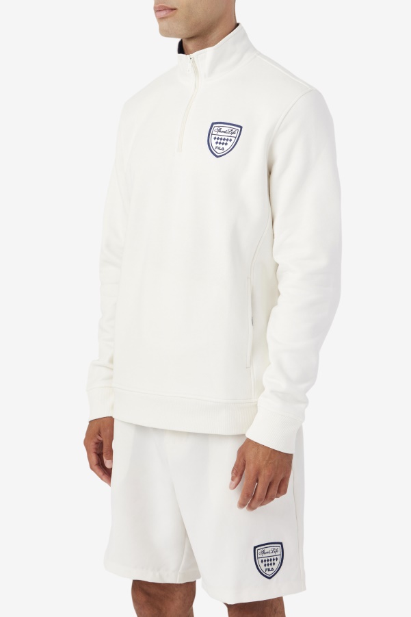 Fila Nima 1/4 Zip Sweatshirt Gardenia/Navy/June Bug