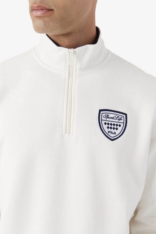 Fila Nima 1/4 Zip Sweatshirt Gardenia/Navy/June Bug