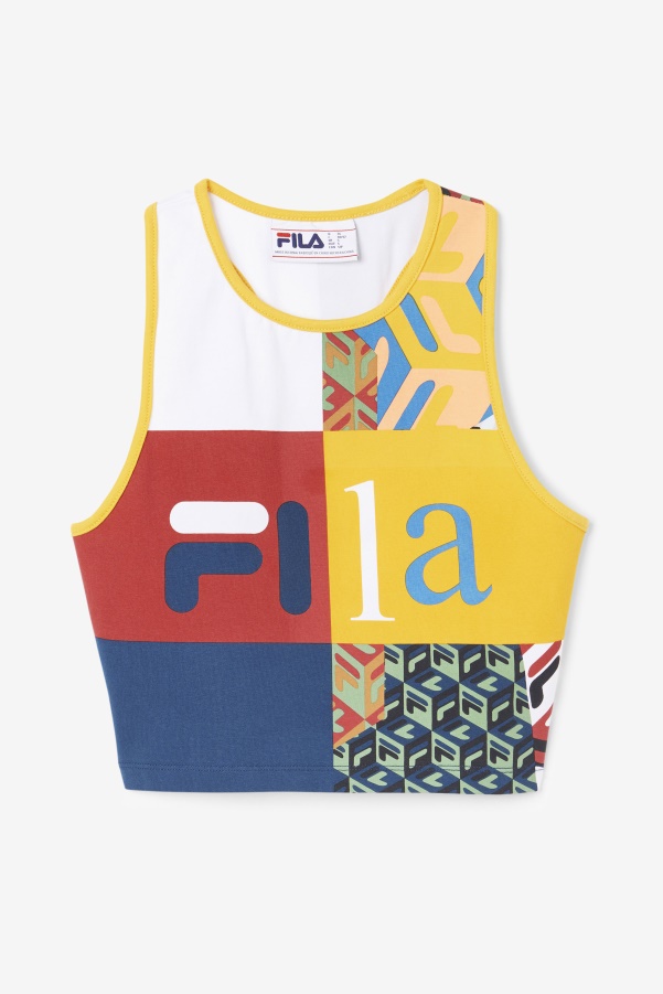Yellow/White/Rhubarb/Ocean Zhuri Tank Fila