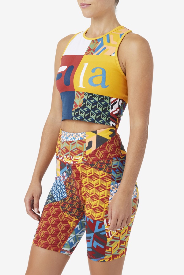 Yellow/White/Rhubarb/Ocean Zhuri Tank Fila